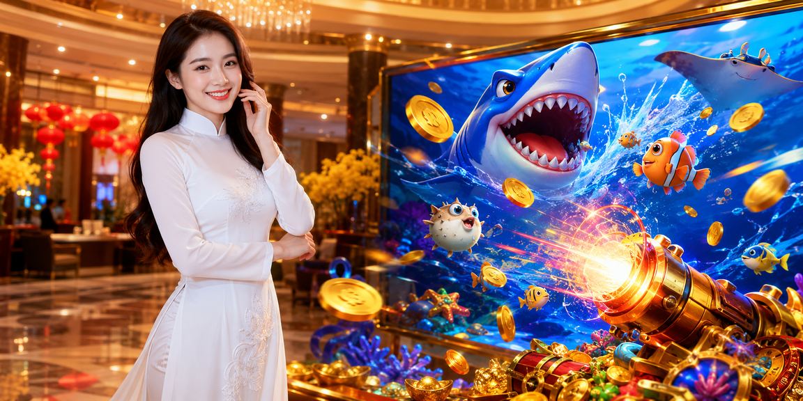 Trò chơi bắn cá trên nền sông Mekong với hình ảnh áo dài truyền thống Việt Nam